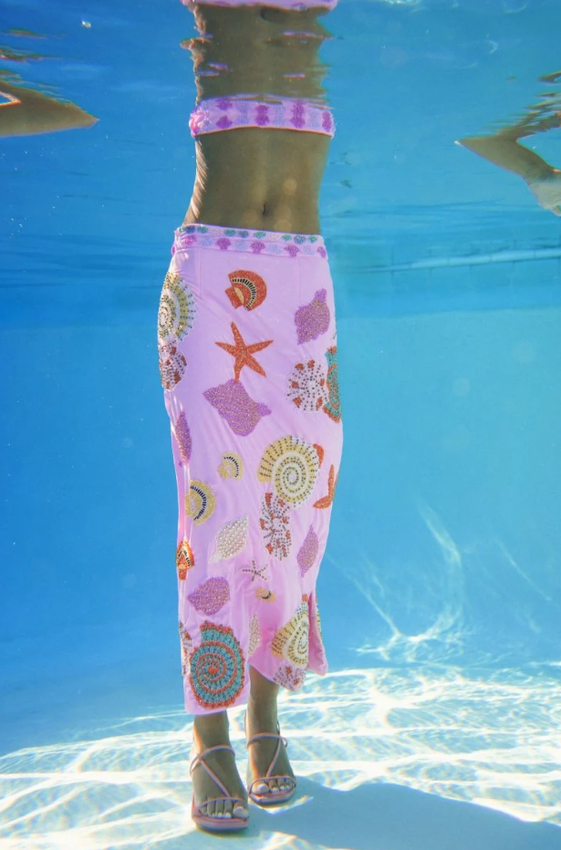 New York Embellished Midi Skirt