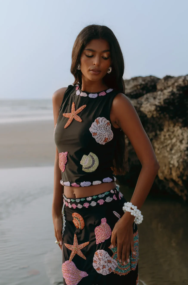 New York Embellished Midi Skirt