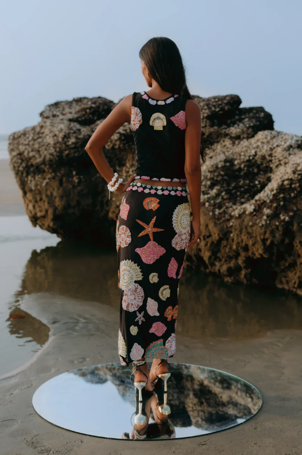 New York Embellished Midi Skirt