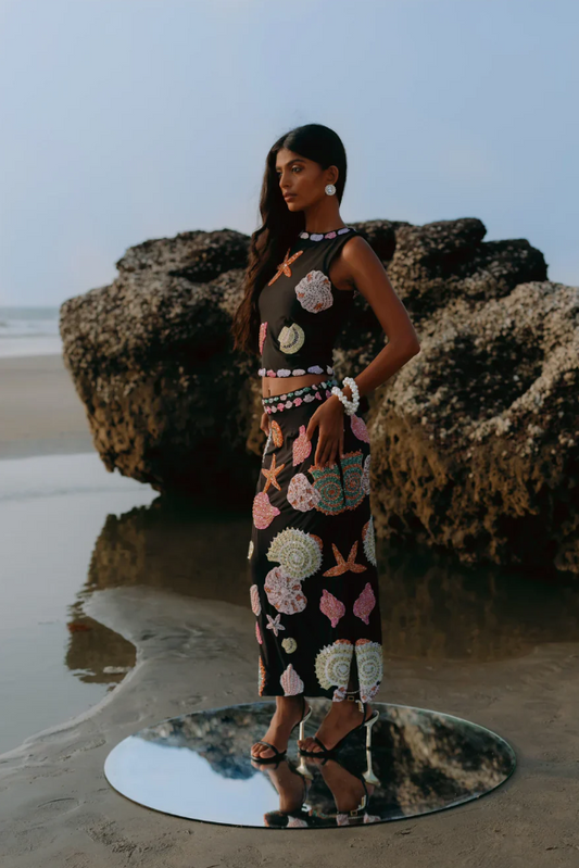 New York Embellished Midi Skirt