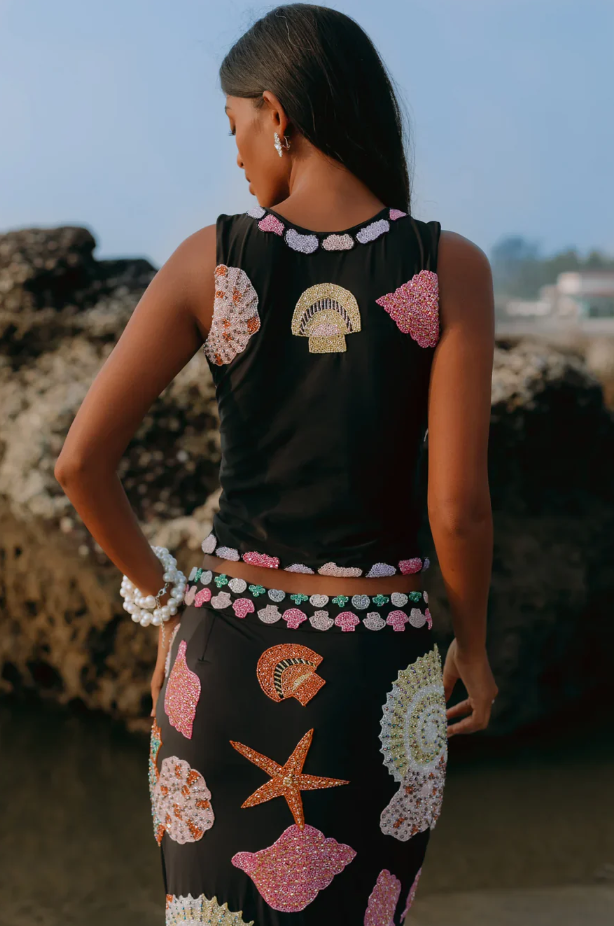 New York Embellished Midi Skirt