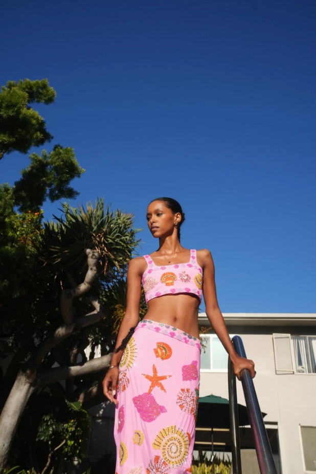 New York Embellished Midi Skirt