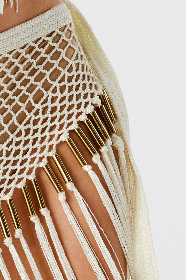 Aria Hand Crochet Fringe Skirt