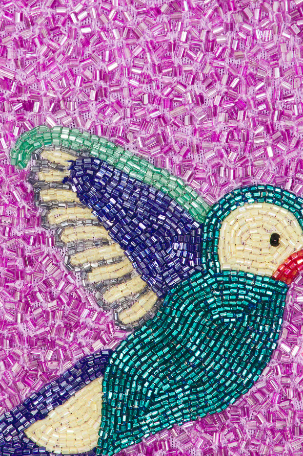 Della Beaded Powermesh Top