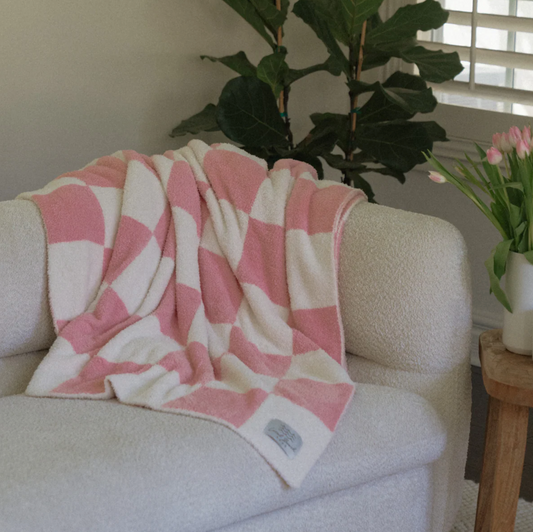 Extra Soft Cozy Checker Blanket - Pink