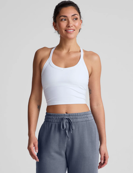 Spacedye On The Up Cropped Tank - Cloud White