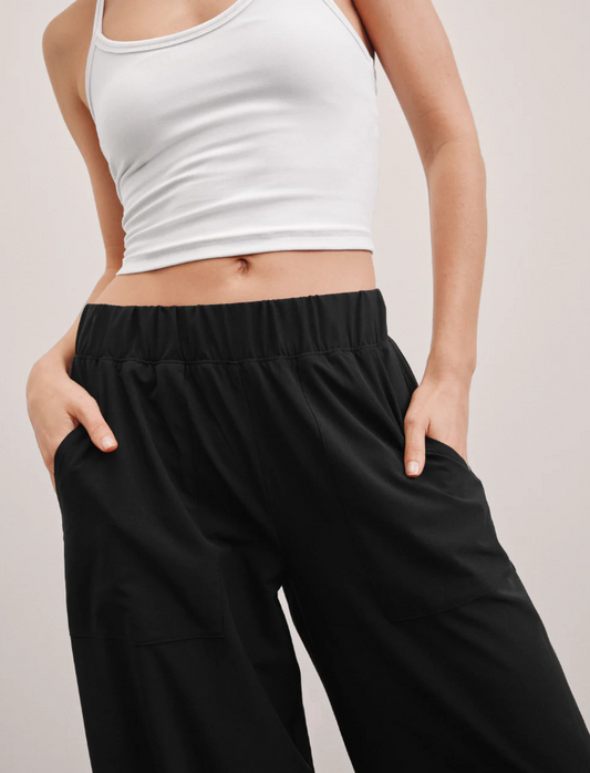 easy wide leg pant - True Black