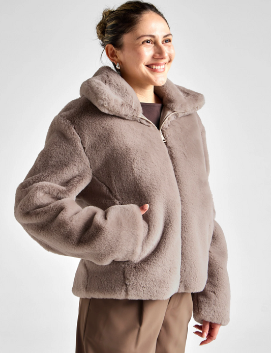 on the list faux fur jacket