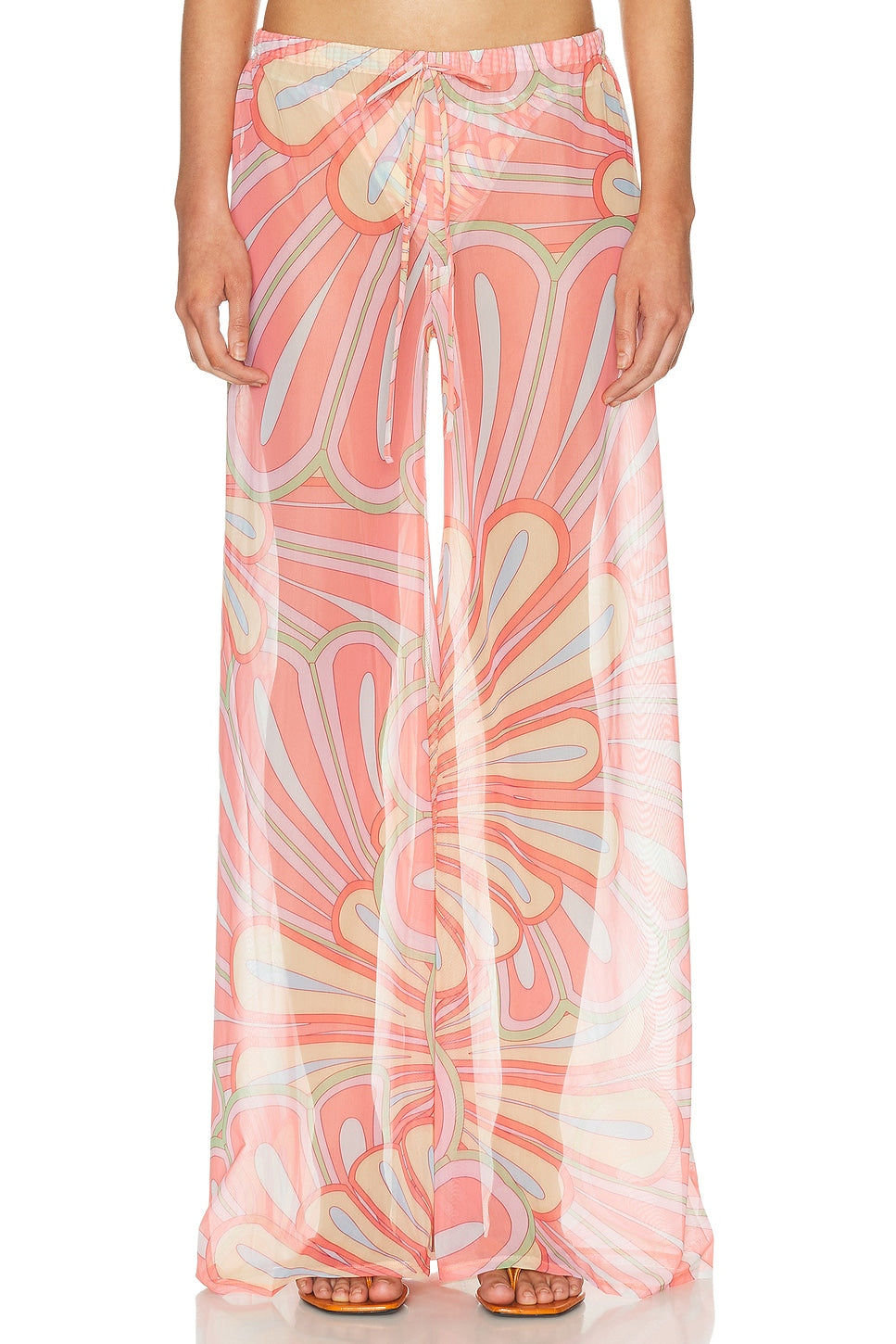 Calia Mesh Pants - Pink Flower Printed
