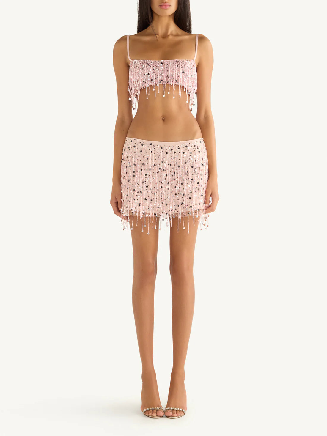 YASMIN HAND BEADED BRALETTE- BLUSH PINK