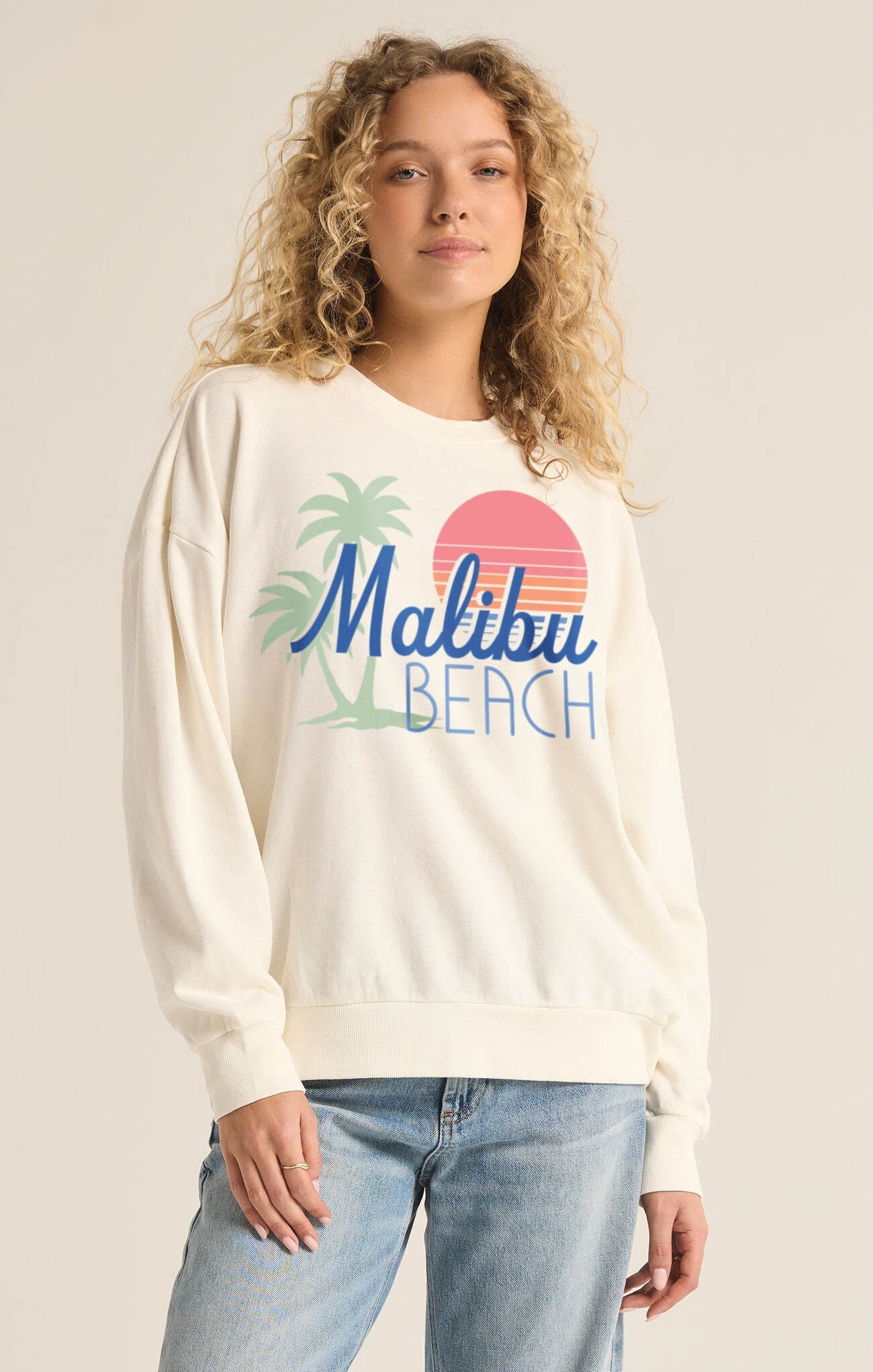 Malibu Sunday Sweatshirt by Z Supply in Sea Salt - Sunset Park Resort