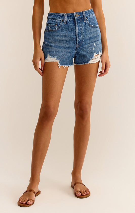 Classic Highrise Denim Short by ZS in Vintage Denim - Sunset Park Resort