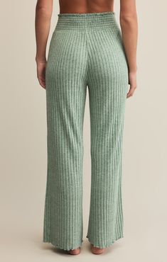 Dawn Smocked Rib Pant by ZS in Botanical - Sunset Park Resort shop_name