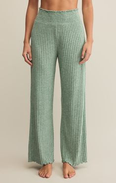 Dawn Smocked Rib Pant by ZS in Botanical - Sunset Park Resort shop