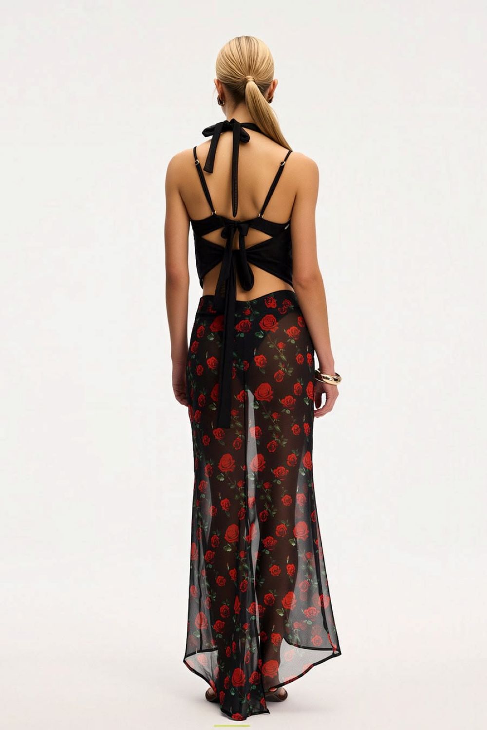 ANNA BEACH SKIRT - ROSES