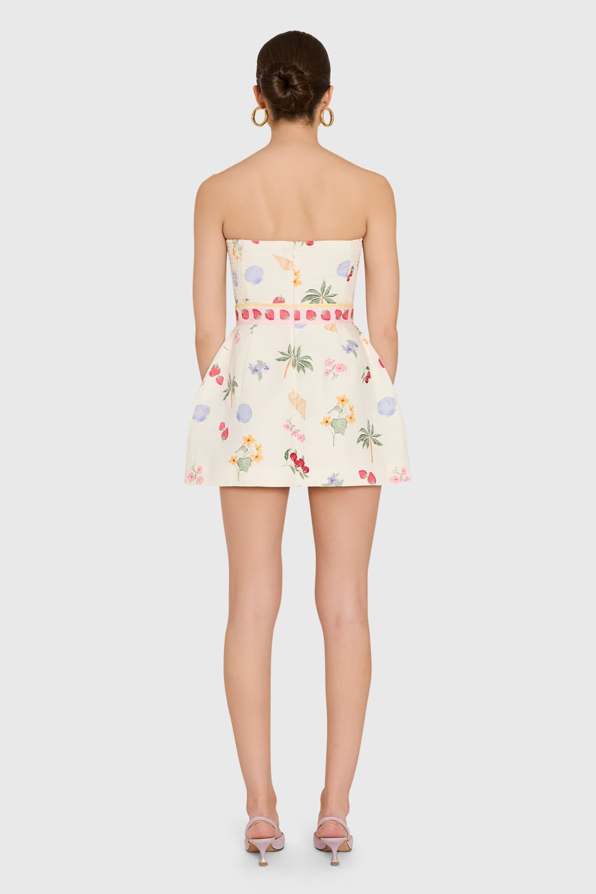 Strapless Bethany Romper -Boardwalk Print