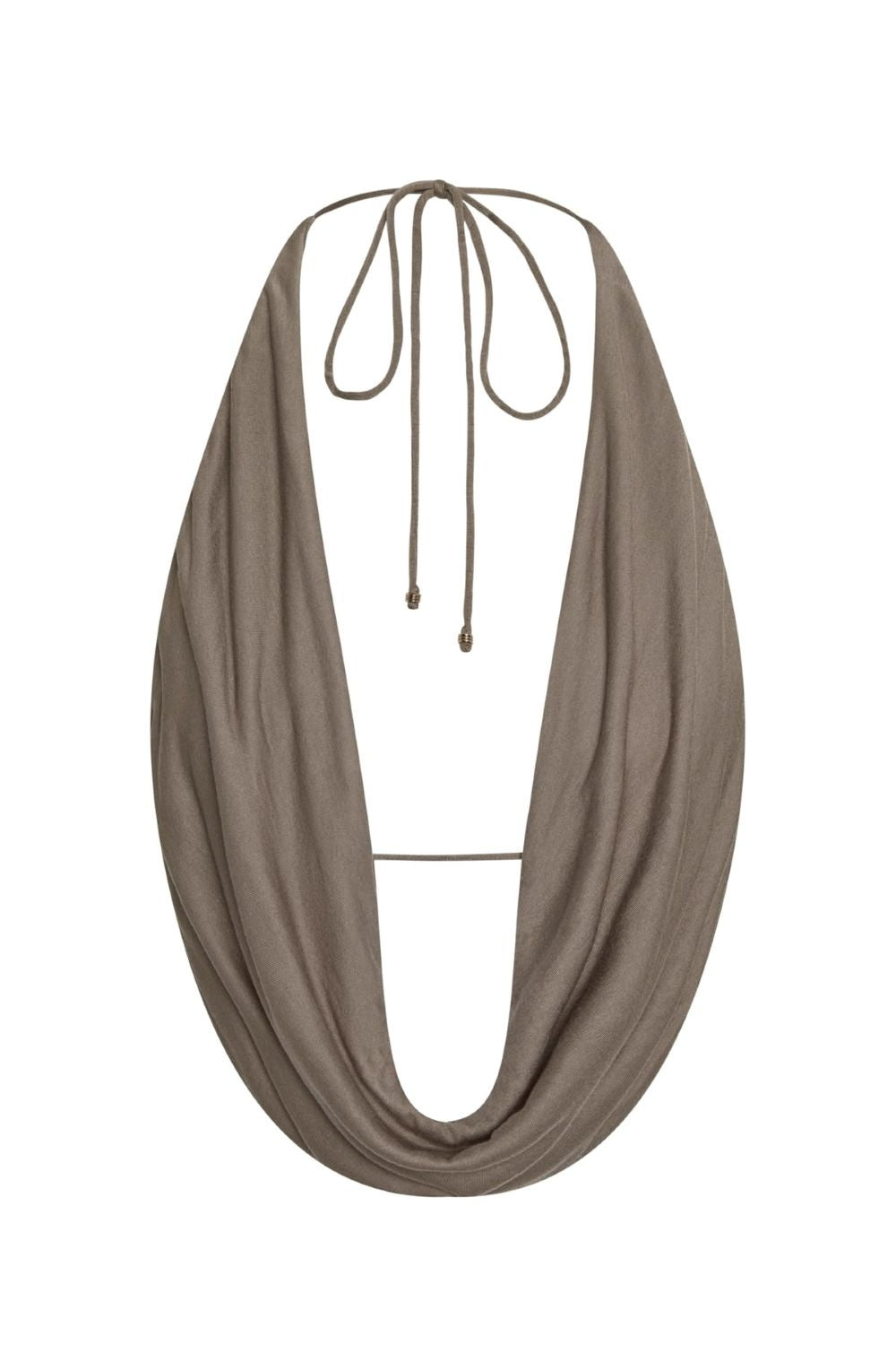 calla cowl halter neck top - taupe