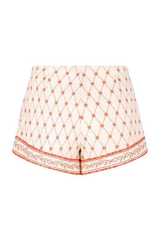 Devon Shorts - Orange Mosaic Print