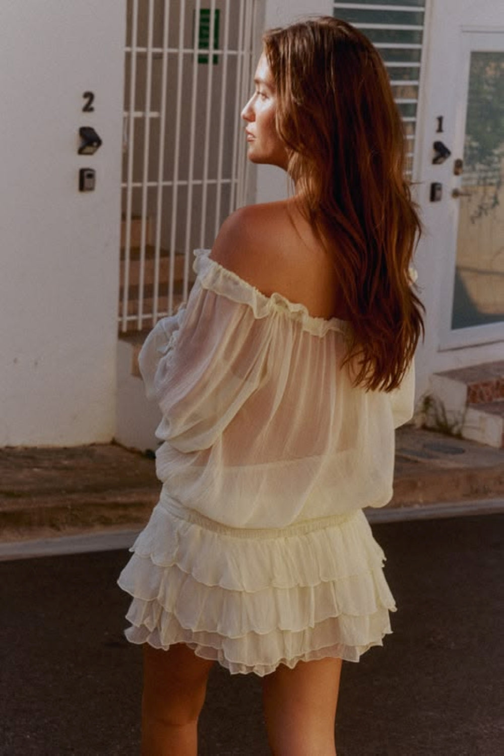 Star Mini Skirt - pale yellow