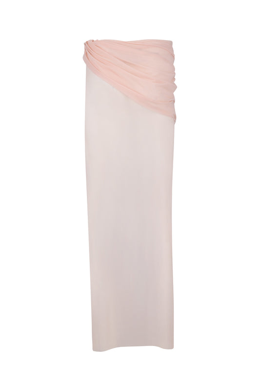 Alana Long Slit Skirt - Pink Blush
