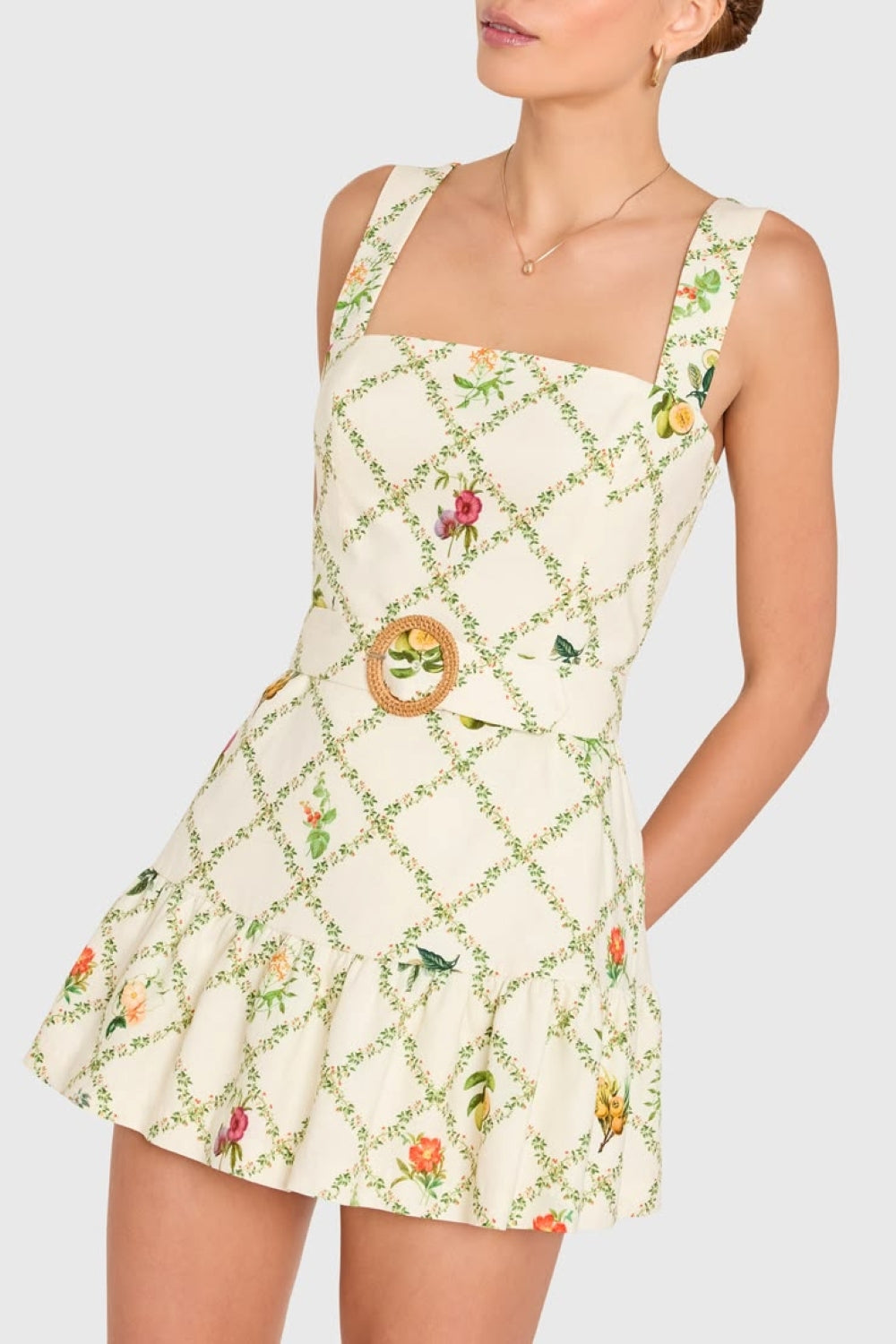 Lena Romper - Trellis Print