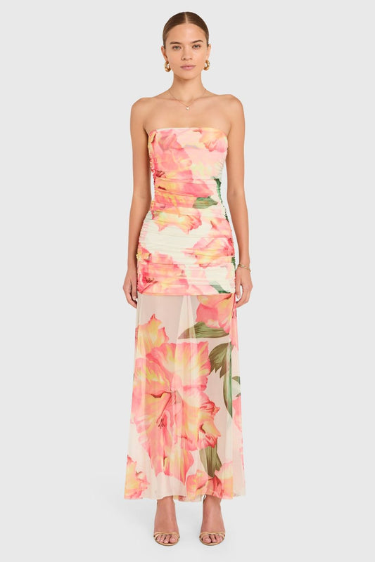 Leo Maxi Dress - Hibiscus Print