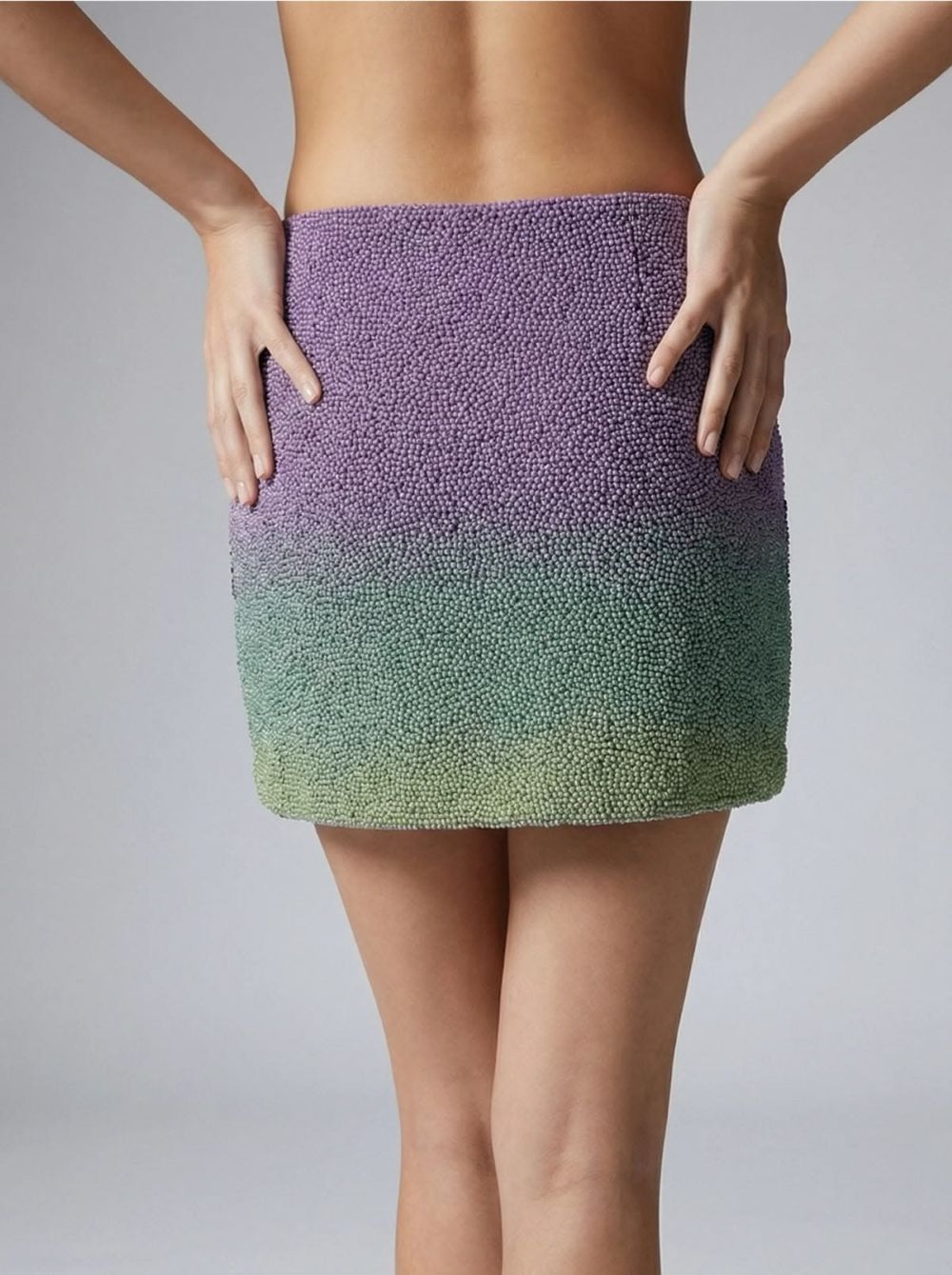 PALM DUSK SKIRT- GREEN OMBRE