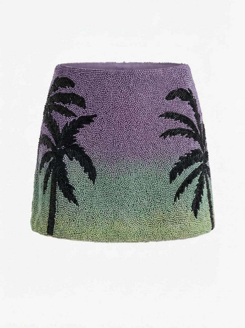 PALM DUSK SKIRT- GREEN OMBRE