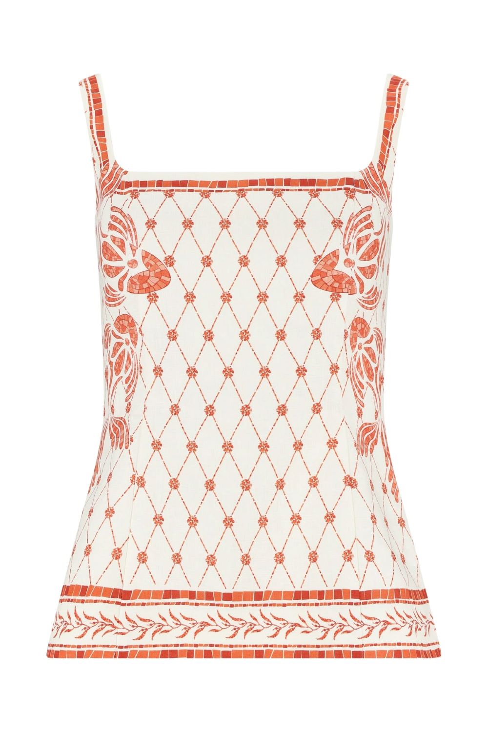 Pippa Top - Orange Mosaic Print