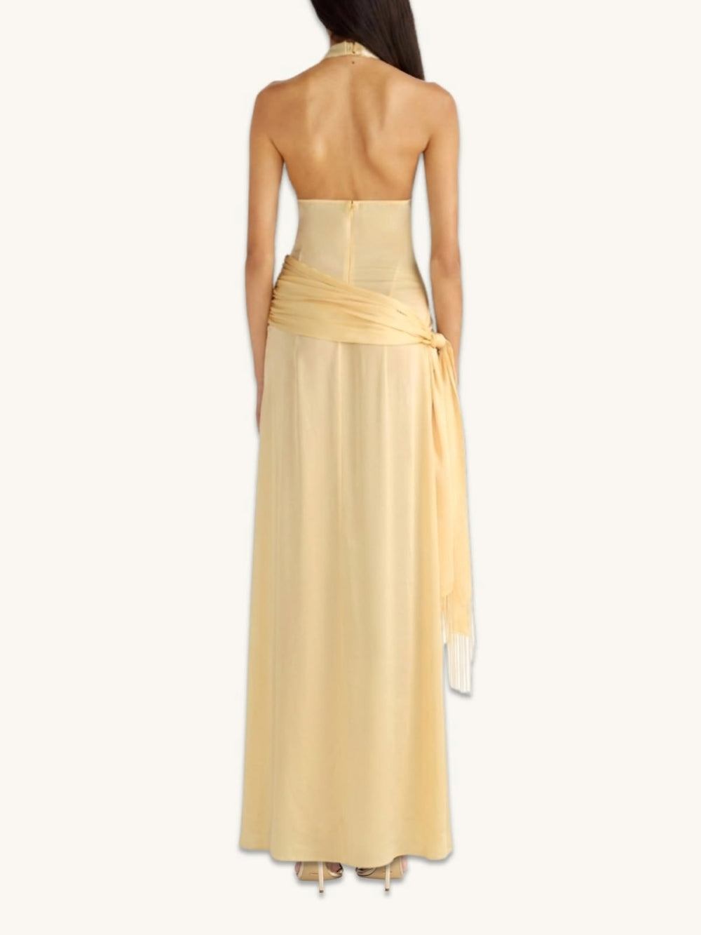 STELLA HAND BEADED DRESS- LEMON