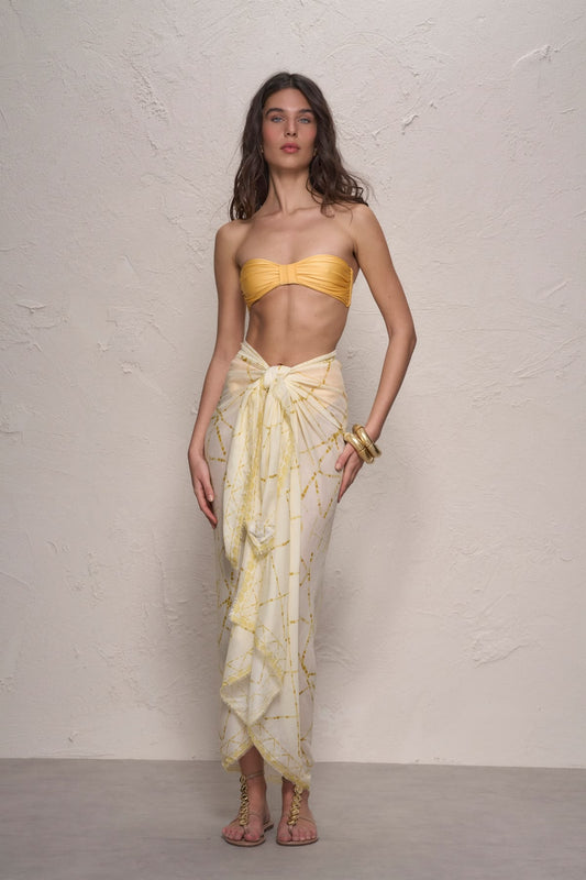 Yellow Pareo - Mustard Mosaic Print